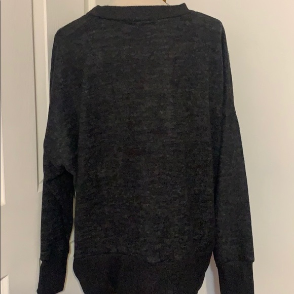 CHERISH CHARCOAL BRUSHED KNIT PULLOVER TOP - Picture 4 of 8